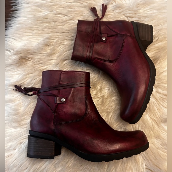 WOLKY ‘Idalia’ Oxblood Leather Booties - Picture 2 of 15